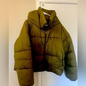 Olive Banana Republic Puffer Coat